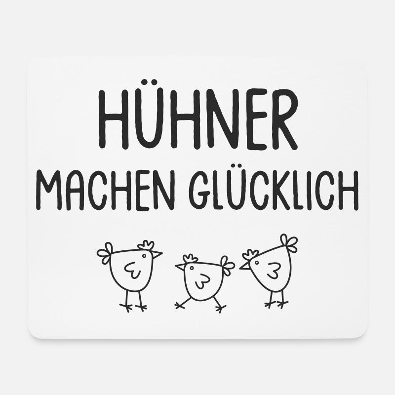 Hühner machen glücklich - Mousepad (Querformat) - Weiß
