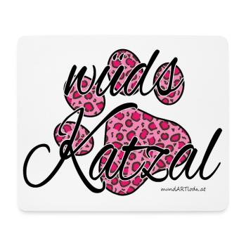 wüds Katzal-wilde Katze, Österreichischer Dialekt - Mousepad (Querformat) - Weiß - Vorne