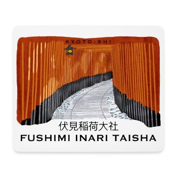 Japan, Kyoto, Fushimi Inari Taisha Torii Drawing - Mouse Pad (horizontal) - white - Front