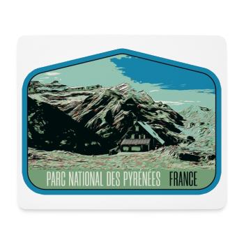 Pyrenees Landscape Escutcheon: Authentic Nature - Mouse Pad (horizontal) - white - Front