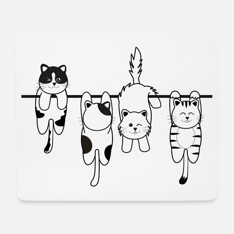 Chat de lessive - Tapis de souris (format paysage) - blanc