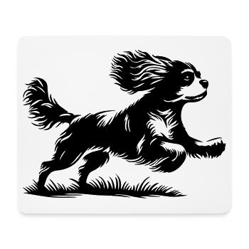 Cavalier King Charles Spaniel - Tapis de souris (format paysage) - blanc - Devant