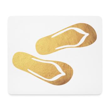 Slippers Flip Flops Gold Glamping Luxury Beach - Mouse Pad (horizontal) - white - Front