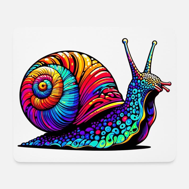 Schnecke - Mousepad (Querformat) - Weiß