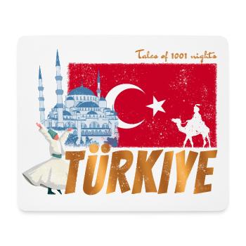 Türkiye Istanbul Vintage Flag Turkey Sovenir - Mouse Pad (horizontal) - white - Front