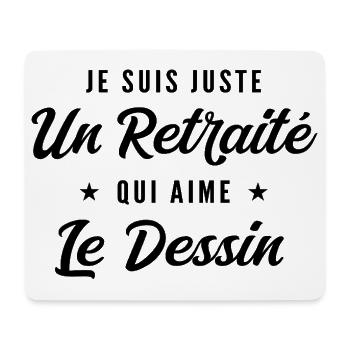 Retraité Dessinateur Humour Cadeau Retraite - Tapis de souris (format paysage) - blanc - Devant