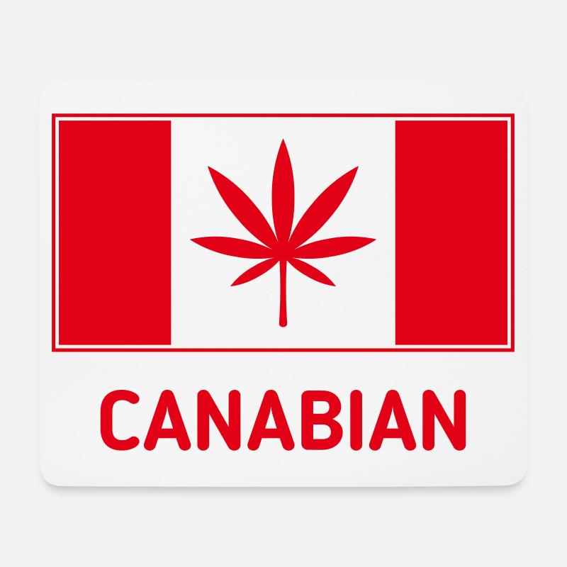 Canabian (Canada Weed Flag, Cannabis, Canaba / R) - Mouse Pad (horizontal) - white