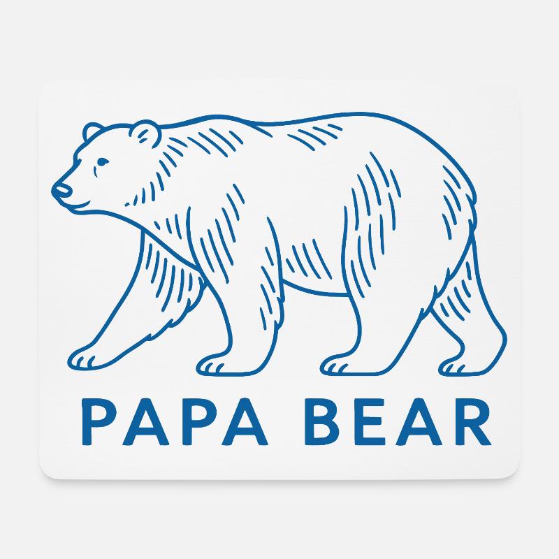 Papa Bear - Mousepad (Querformat) - Weiß