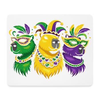 Capybara Maskenfest Trio Mardi Gras - Mousepad (Querformat) - Weiß - Vorne