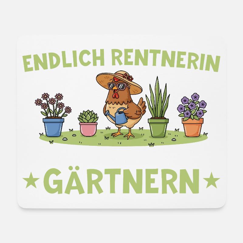 Rentnerin Jetzt kann ich in Ruhe Gärtnern - Mousepad (Querformat) - Weiß