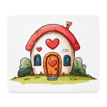Heart House Cartoon Love - Mouse Pad (horizontal) - white - Front
