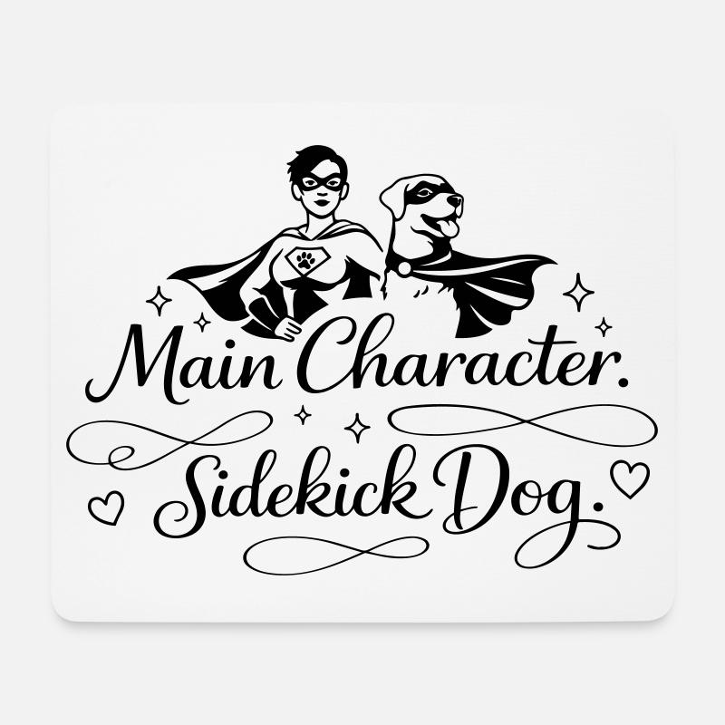Personnage principal. Chien acolyte. - Tapis de souris (format paysage) - blanc