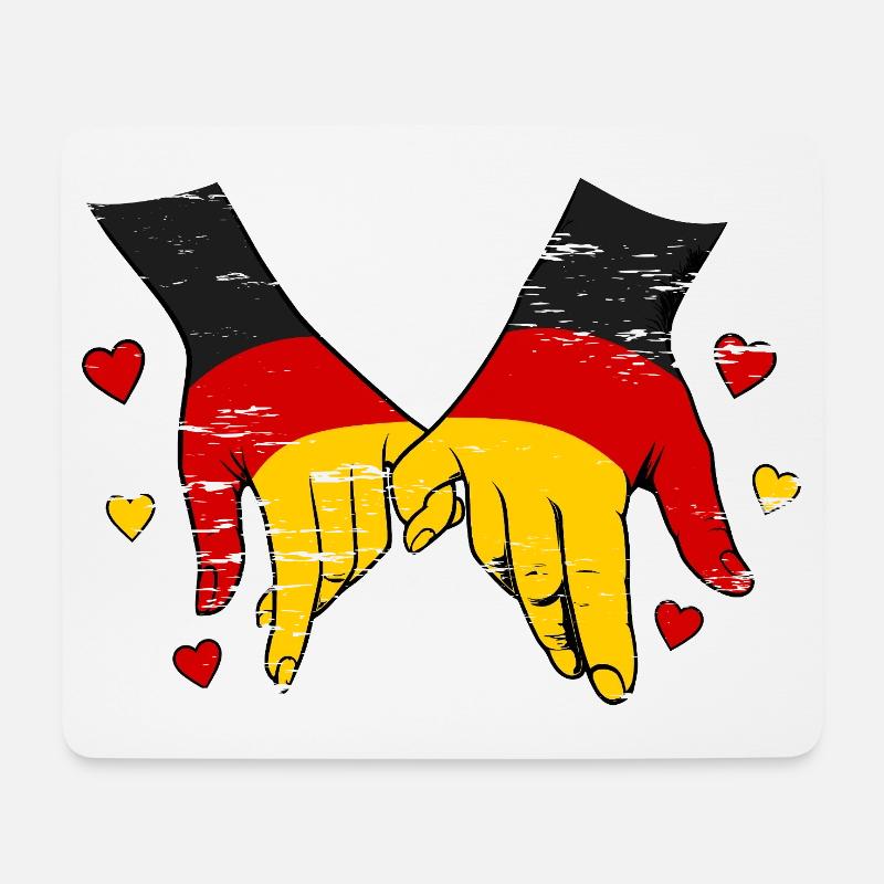 Drapeau allemand main dans la main utilisé - Tapis de souris (format paysage) - blanc