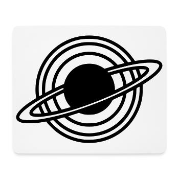 Saturn Planet Ringe Silhouette - Mousepad (Querformat) - Weiß - Vorne
