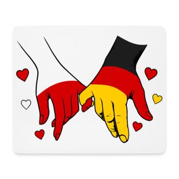 Polen_Deutschland_Flagge_Händehalten - Mousepad (Querformat) - Weiß - Vorne