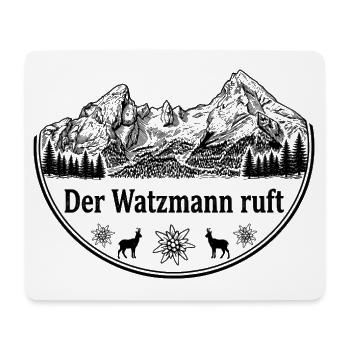 Watzmann T-Shirt – Der Watzmann ruft – Berg-Design - Mousepad (Querformat) - Weiß - Vorne