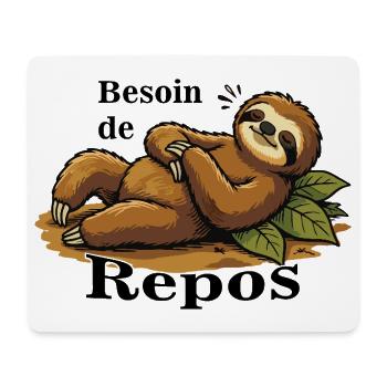 Paresseux Détendu Sur Feuilles - Tapis de souris (format paysage) - blanc - Devant