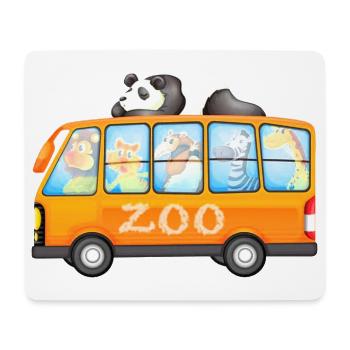 Zoo Bus With Cute Animals Illustration - Mouse Pad (horizontal) - white - Front