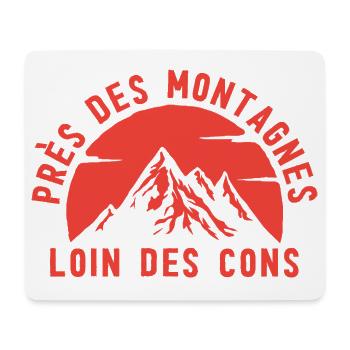 Montagnes au Crépuscule Rouge - Tapis de souris (format paysage) - blanc - Devant