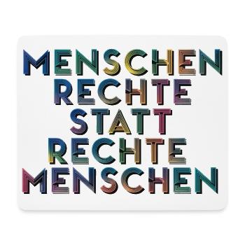 Menschenrechte Statt Rechte Menschen T-Shirt  - Mousepad (Querformat) - Weiß - Vorne