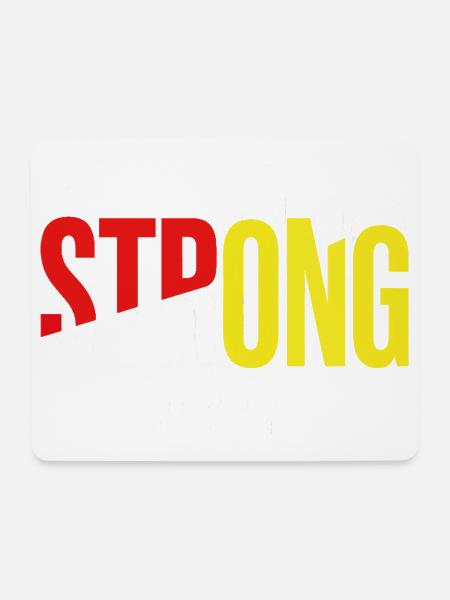 Stay Strong Typo mit Selbstvertrauen - Mousepad (Querformat) - Weiß