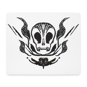 Gotischer Schädel mit Tentakeln - Mousepad (Querformat) - Weiß - Vorne