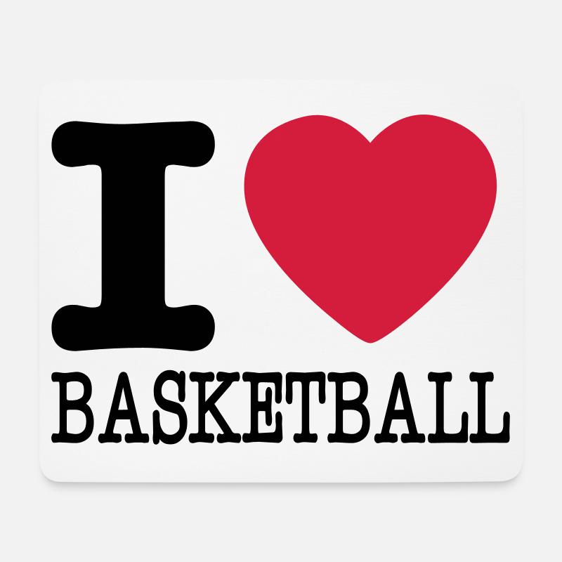 ich liebe Basketball / I Basketball lieben - Mousepad (Querformat) - Weiß
