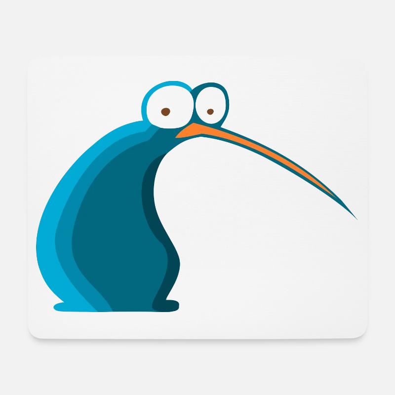 Vogel-Karikatur von Neuseeland-Kiwi - Mousepad (Querformat) - Weiß