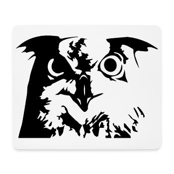 Eule, Owl - Grafik, Vogel, UHU - Mousepad (Querformat) - Weiß - Vorne