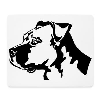 American Staffordshire Terrier Kopf - Mousepad (Querformat) - Weiß - Vorne