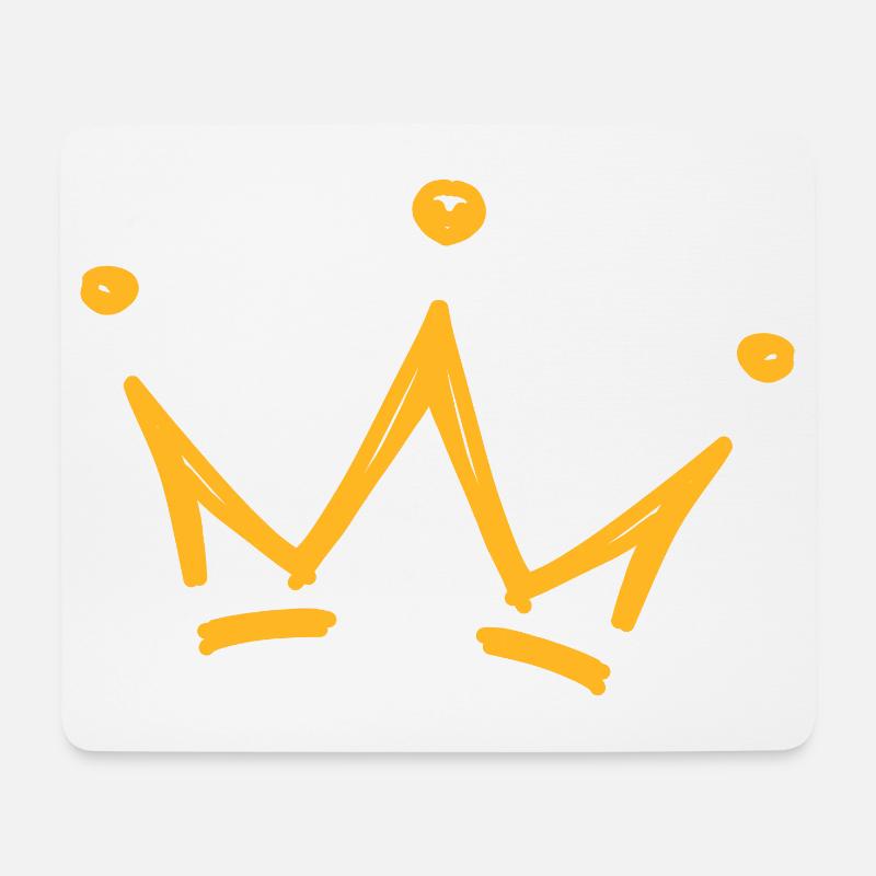Krone Skizze, freigestellt, gelb - Mousepad (Querformat) - Weiß