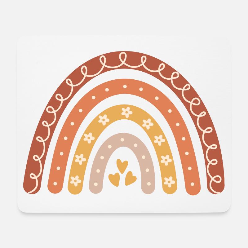 Boho Regenbogen - Mousepad (Querformat) - Weiß