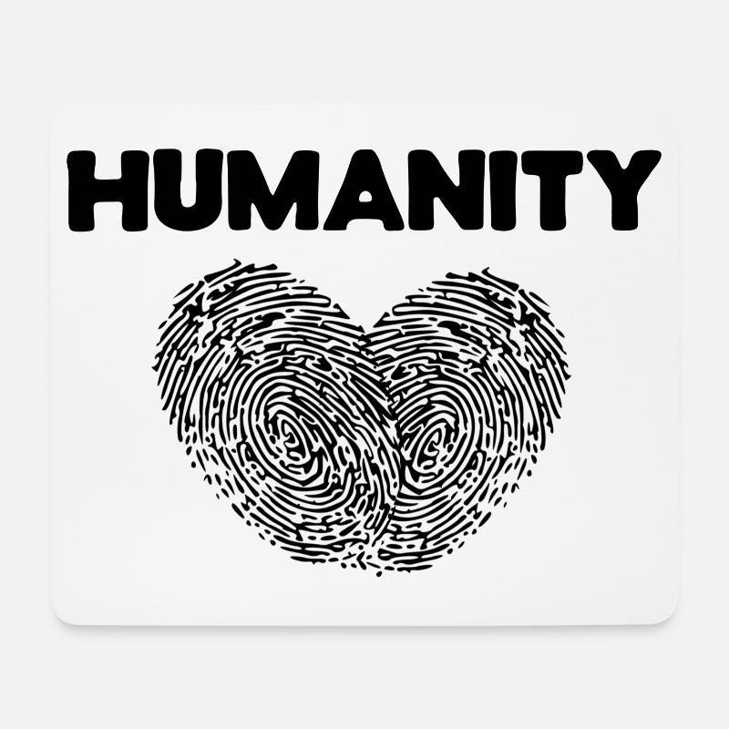 Liebe Herz Spruch Menschheit Friedensbewegung - Mousepad (Querformat) - Weiß