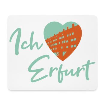 Ich liebe Erfurt - Schriftzug - Mousepad (Querformat) - Weiß - Vorne