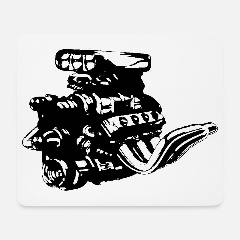 V8 engine - Mouse Pad (horizontal) - white