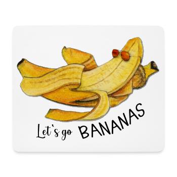 Let's go Bananas Watercolor Funny Quote - Mouse Pad (horizontal) - white - Front