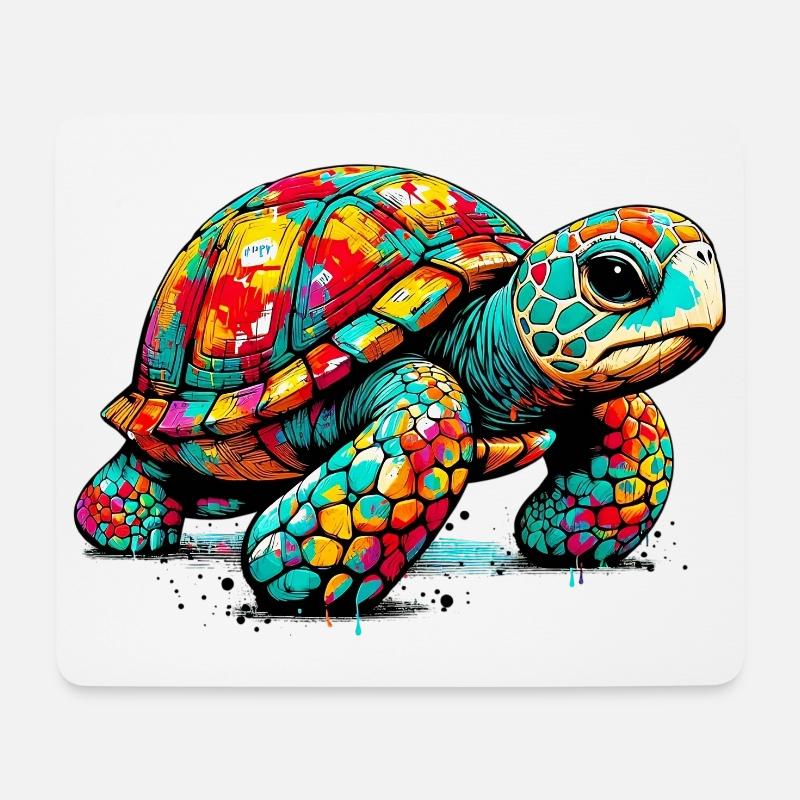 Schildkröte - Mousepad (Querformat) - Weiß