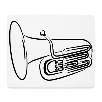 Tuba - Mouse Pad (horizontal) - white - Front