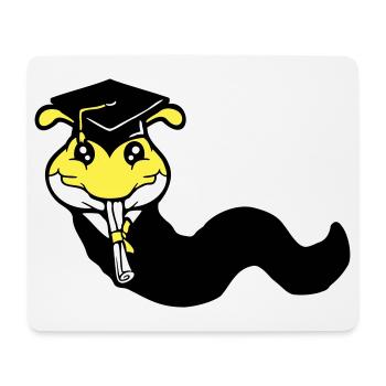 Raupe Schulabschluss Abitur bestanden College Wurm - Mousepad (Querformat) - Weiß - Vorne