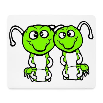 2 caterpillars cute two friends dear couple in love - Mouse Pad (horizontal) - white - Front