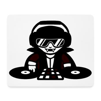 Vampire DJ DJ avec table de mixage et platine vinyle - Tapis de souris (format paysage) - blanc - Devant
