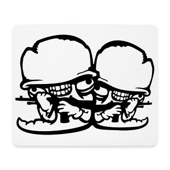 Wurm Soldaten Duo Verrückt Helme Waffen Team Wahn - Mousepad (Querformat) - Weiß - Vorne