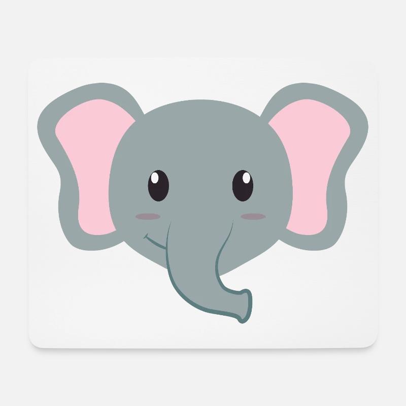 Elefant Cartoon - Mousepad (Querformat) - Weiß