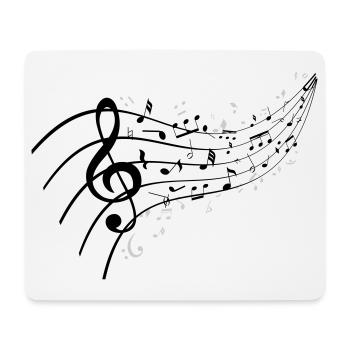 Black night with music knot - Mouse Pad (horizontal) - white - Front