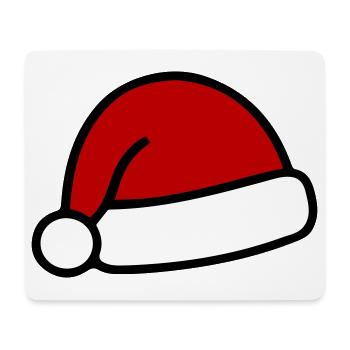 Chapeau du Père Noël - Tapis de souris (format paysage) - blanc - Devant