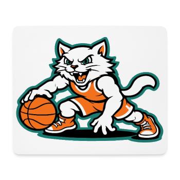 Basketball Cat Dunk - Mouse Pad (horizontal) - white - Front