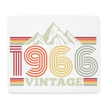 60th Birthday Vintage 1966 Vintage Mountains Hiking - Mouse Pad (horizontal) - white - Front