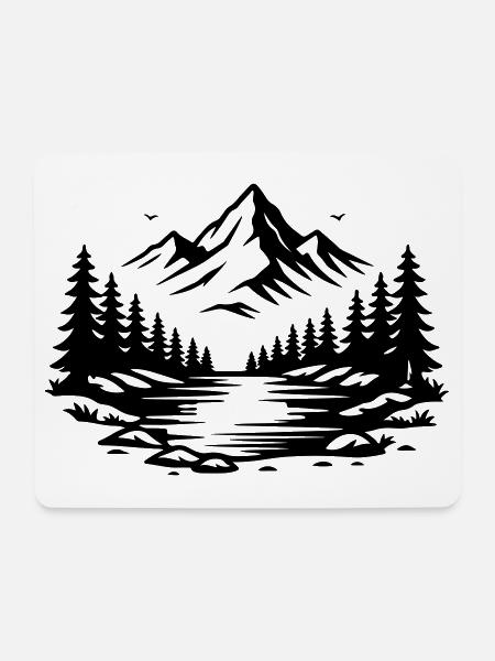 Mountains Forestin ulkoilmaikoni - Hiirimatto (vaakamalli) - valkoinen