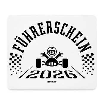 Driver's license 2026 (novice driver / Black) - Mouse Pad (horizontal) - white - Front