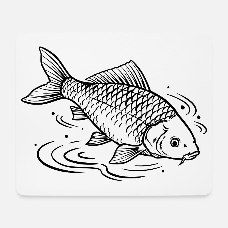 carpe - Tapis de souris (format paysage) - blanc